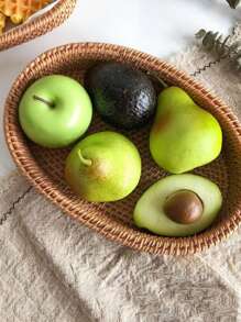 1pc New Wicker Handwoven Storage Basket, Square Creative Organizer Bin For Living Room Tabletop, Kitchen Decor, Ideal For Snacks, Fruits, Suitable For Outdoor, Party, Home, Kitchen, Party, Gift - Brown - View 11