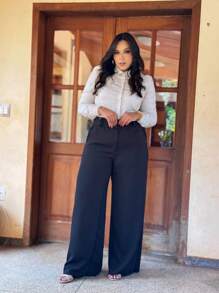GUECO BRAND Plus Size Pants - Black - View 2