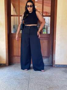 GUECO BRAND Plus Size Pants - Black - View 8