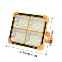 1pc Degruand Rechargeable LED Solar Work Light, Portable Super Bright Floodlight, Waterproof Cordless Lamp, Floor Standing, Suitable For Power Outages/Emergency Work Lights/Outdoor Camping/Fishing Halloween Christmas Thanksgiving Gift