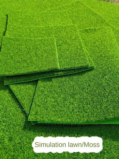 1入組人造草皮苔蘚DIY裝飾材料，模擬景觀苔蘚室外地毯綠樹繁茂