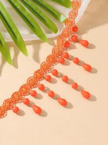 1pc Women's Halloween Black Spiderweb Crystal Necklace, Casual Or Party Wear, Multi-Color Pendant Necklace, Ideal Gift For Mother's Day Or Friends - Black - View 9