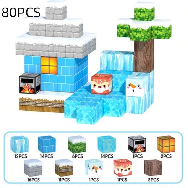 Juego de bloques de construcción magnéticos de rompecabezas cúbico tipo sandbox con impresión UV de personas reales, un regalo sensorial STEM mejorado, juguetes de bloques de construcción magnéticos para niños, juguetes de inteligencia para niños, set de juguetes magnéticos, bloques de construcción basados en juegos MagWonder, un regalo mejorado de Navidad y cumpleaños para niños