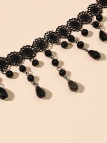 1pc Women's Halloween Black Spiderweb Crystal Necklace, Casual Or Party Wear, Multi-Color Pendant Necklace, Ideal Gift For Mother's Day Or Friends - Black - View 5