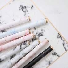 1 Gói/20 Tờ Giấy Gói Quà Họa Tiết Đá Cẩm Thạch Có Viền Vàng Dành Cho Quà Tặng Hoa, Quà Tặng Sinh Nhật, Chất Liệu Bao Bì Tiệc, Giấy Gói Họa Tiết Đá - màu đen - Xem 7