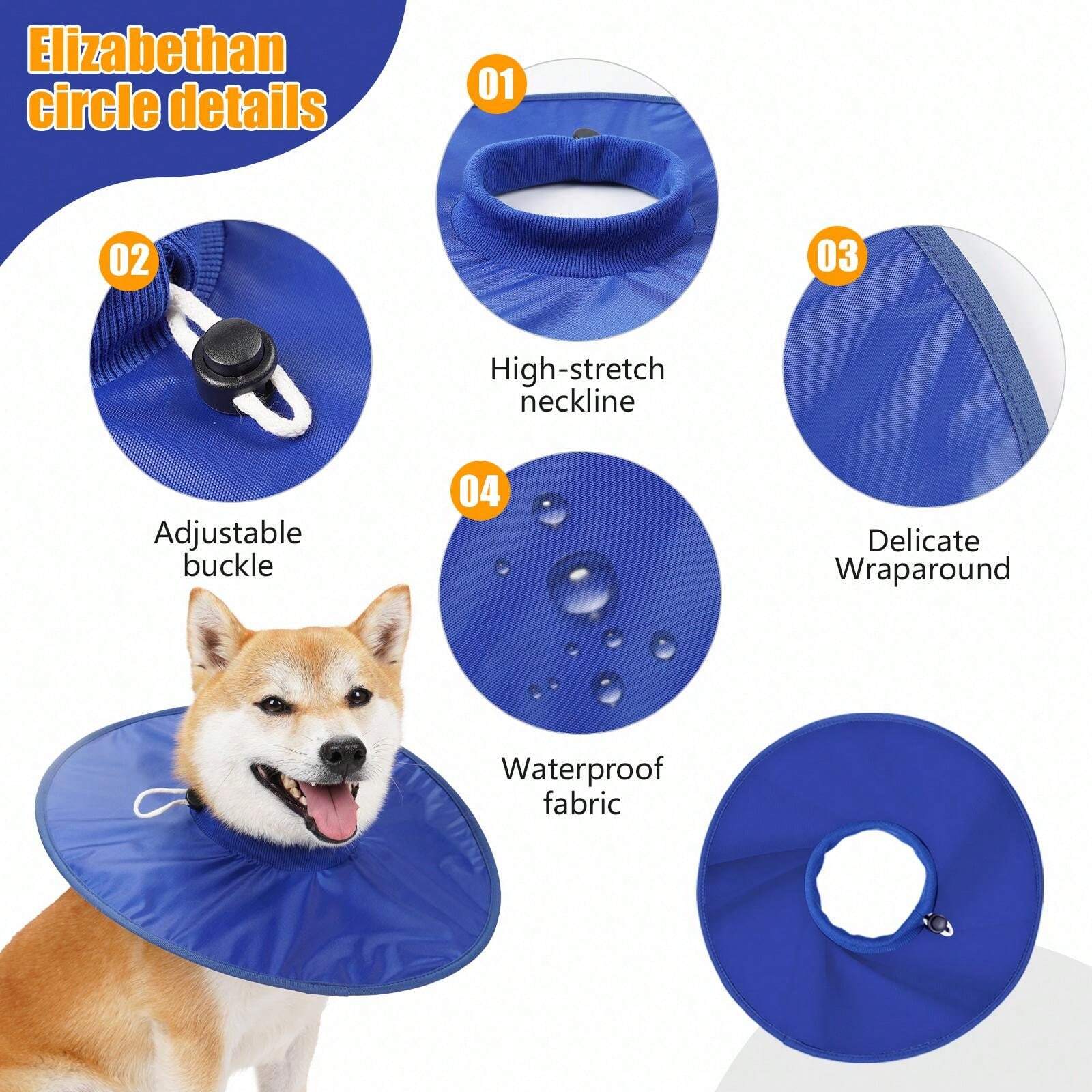 Colar Cone Elizabetano À Prova de Lambidas para Cães, Cone Protetor Pós ...