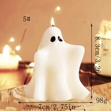 1 nến thơm hình ma Halloween, 7 kiểu không có chân nến, trang trí phòng, quà tặng - Trắng - Xem 7
