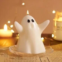 1 nến thơm hình ma Halloween, 7 kiểu không có chân nến, trang trí phòng, quà tặng - Trắng - Xem 10