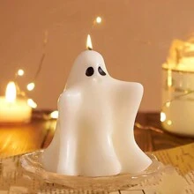 1 nến thơm hình ma Halloween, 7 kiểu không có chân nến, trang trí phòng, quà tặng - Trắng - Xem 9