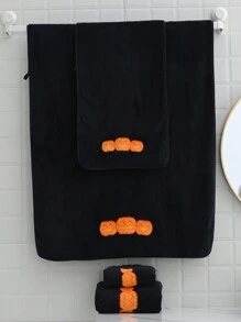 2条/1条珊瑚绒童话黑色邪恶南瓜浴室装饰毛巾，柔软吸水不掉毛男女通用沙滩/浴巾，大尺寸，适合家庭、户外泳池、午睡毯、美容院浴巾、酒店运动、家居用品、毛巾、护肤浴巾 - 多色 - 查看 3