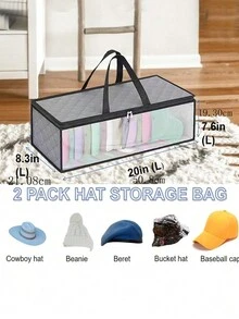 Cap Storage Box, Baseball Cap Organizer With Transparent Plastic Cover And Sturdy Handle, Large Capacity Hat Storage Bag Suitable For Home And Travel - Multicolor - View 3