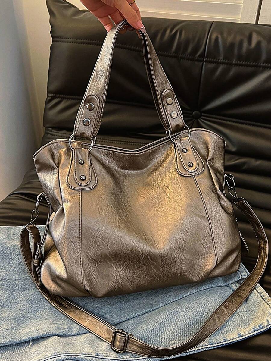 新款大容量簡約休閒手提袋