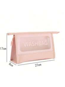 1 bolsa cosmética transparente de tamaño mediano, bolsa de almacenamiento de maquillaje portátil para viajes, un organizador de maquillaje con gran capacidad de almacenamiento