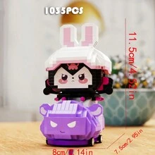 Sanrio Cute Building Blocks Kawaii Melody Cartoon Building Blocks Assembly Toys Birthday Puzzle Doll Gift Decoration Assembly Small Ornaments Desktop Ornaments Decorations (Plug And Insert Building Blocks)