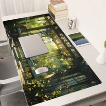 1入組，雙面皮革材質，長方形鼠標墊，現代藝術，可愛貓咪桌墊，動漫可愛桌墊，遊戲鼠標墊，大號鼠標墊，動漫桌墊，適用於電腦和電競鍵盤墊，客廳臥室辦公室配件裝飾性桌面理想禮品 - 彩色 - 查看 4