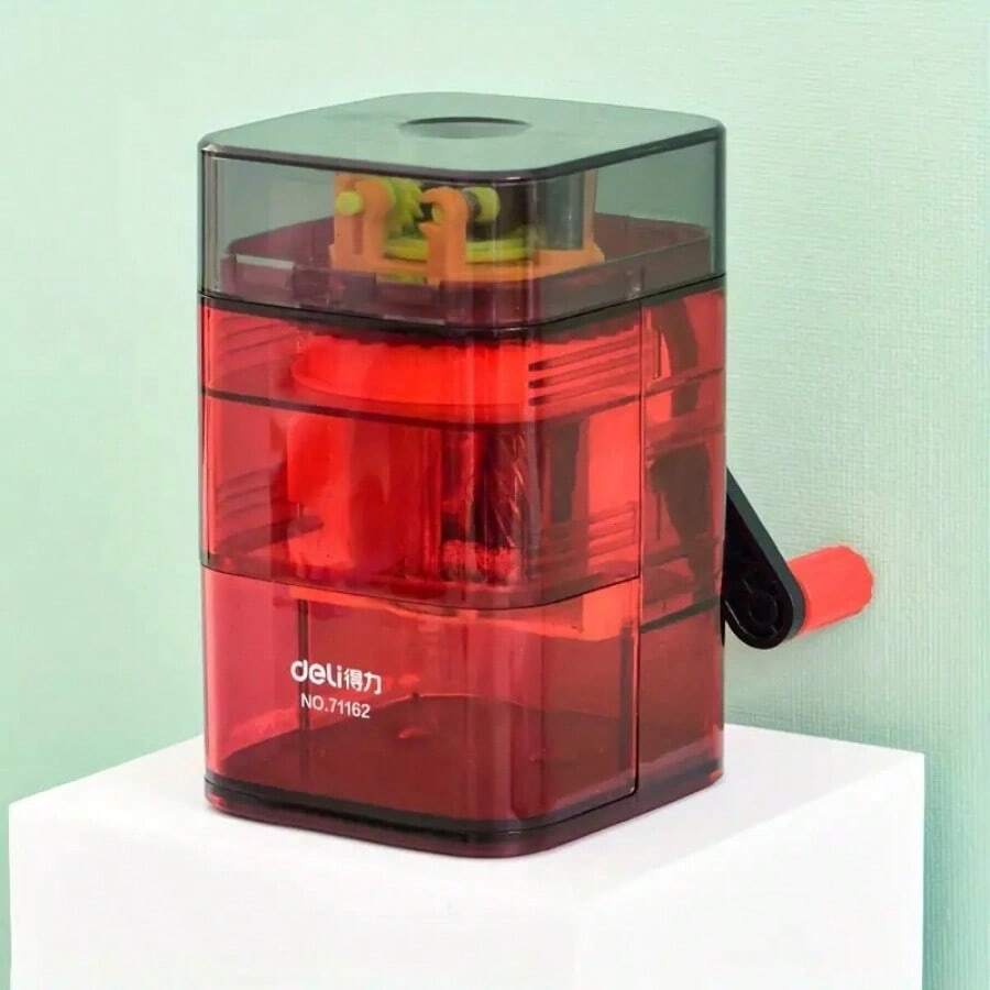 1 Máy Mài Bút Chì Deli, Dụng Cụ Mài Bút Chì Màu Trong Suốt, Dụng Cụ Gọt Bút Chì Bằng Tay, Máy Bào Bút Chì Và Gọt Bút Chì - Đỏ - Xem 1