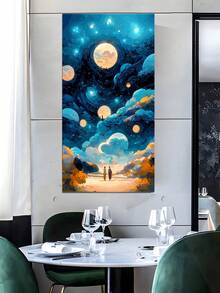 1入 舊式帆布牆藝術品, 幻想夜海帆船海報印刷帆布油畫家居牆藝裝飾, 無框, 適用於客廳, 臥室, 辦公室, 酒吧裝飾 - 黑色 - 查看 6