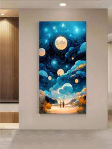 1入 舊式帆布牆藝術品, 幻想夜海帆船海報印刷帆布油畫家居牆藝裝飾, 無框, 適用於客廳, 臥室, 辦公室, 酒吧裝飾 - 黑色 - 查看 8