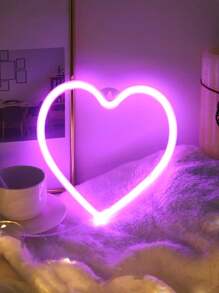 1 szt. Neon w kształcie serca LOVE z haczykiem, zasilanie przez USB i baterię Neon w kształcie miłości, odpowiedni do stołu, sypialni dziewczynki, ściany, przyjęcia, dekoracji ślubnych, urodzin, prezentu na walentynki - Różowy - Zobacz 7