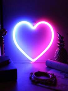 1 szt. Neon w kształcie serca LOVE z haczykiem, zasilanie przez USB i baterię Neon w kształcie miłości, odpowiedni do stołu, sypialni dziewczynki, ściany, przyjęcia, dekoracji ślubnych, urodzin, prezentu na walentynki - Różowy - Zobacz 6