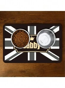 Personalized Dog Cat Food Mat PU Non-Slip At The Bottom Dog Bowl Mat Dog Mat For Food And Water Custom Pet Dog Food Mats For Floors Waterproof