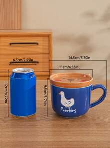 1 pieza Taza cerámica de dibujo animado creativa, taza de cocina/comedor/sala de estar para té, café, leche, jugo, bodas, fiestas, regalos, cumpleaños, Navidad - Amarillo - Ver 15