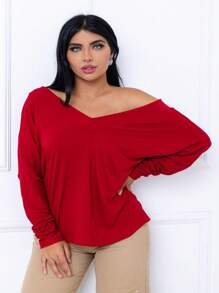 Blusinha Feminina Ciganinha Blusa Shoker Soltinha Manga Longa - Vermelho - Visão 2