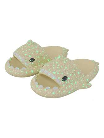 Par De Sandalias Tiburón Fluorescentes Brillosas Brillan En La Oscuridad Planas Cómodas Colores Para Niños Niña Niño Antideslizantes Descanso Chanclas Infantil Tallas Pequeñas