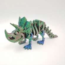 Modelo de Triceratops esqueleto impreso en 3D con múltiples articulaciones, linda decoración de escritorio de animal - multicolor - Ver 2