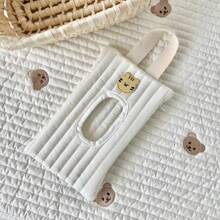 1pc Embroidery Cartoon Animal Design Tissue Storage Box For Car, Portable Hand-Carry Bag With Drawstring Closure Baby Shower Family Decorations Gifts - Tissue Box Hanging Bag - View 9