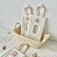 1pc Embroidery Cartoon Animal Design Tissue Storage Box For Car, Portable Hand-Carry Bag With Drawstring Closure Baby Shower Family Decorations Gifts - Tissue Box Hanging Bag - View 8