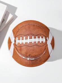 1頂時尚品牌跨境漁夫帽，定位印花足球籃球嘻哈街頭休閒萬用雙盆帽，適用於女性