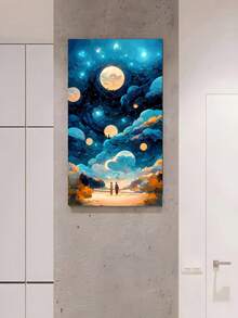 1入 舊式帆布牆藝術品, 幻想夜海帆船海報印刷帆布油畫家居牆藝裝飾, 無框, 適用於客廳, 臥室, 辦公室, 酒吧裝飾 - 黑色 - 查看 9