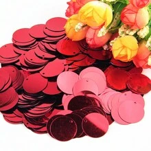 20g 180pcs Paillettes 2cm Round Sequins Side Hole Loose Sequin 20mm Mix Color For Jewelry Making Diy Sewing Garment Craft Wedding Dress Decor
