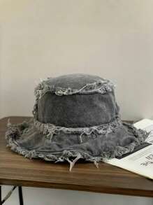 1pc Men's Washed Vintage Sun Protection Streetwear Bucket Hat, Suitable For Outdoor Activities - Bucket Hat - View 6