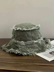 1pc Men's Washed Vintage Sun Protection Streetwear Bucket Hat, Suitable For Outdoor Activities - Bucket Hat - View 7