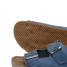 Sandália Birken Papete Feminina Plataforma Couro Legitimo JEANS