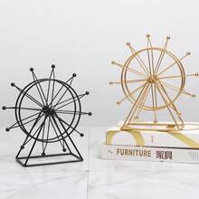 1入組北歐風格鐵質摩天輪裝飾，創意辦公桌擺件，適用於客廳，辦公室，電視櫃或酒櫃 - 彩色 - 查看 1