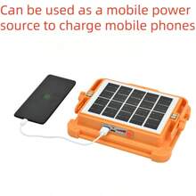 1pc Degruand Rechargeable LED Solar Work Light, Portable Super Bright Floodlight, Waterproof Cordless Lamp, Floor Standing, Suitable For Power Outages/Emergency Work Lights/Outdoor Camping/Fishing Halloween Christmas Thanksgiving Gift
