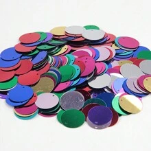 20g 180pcs Paillettes 2cm Round Sequins Side Hole Loose Sequin 20mm Mix Color For Jewelry Making Diy Sewing Garment Craft Wedding Dress Decor