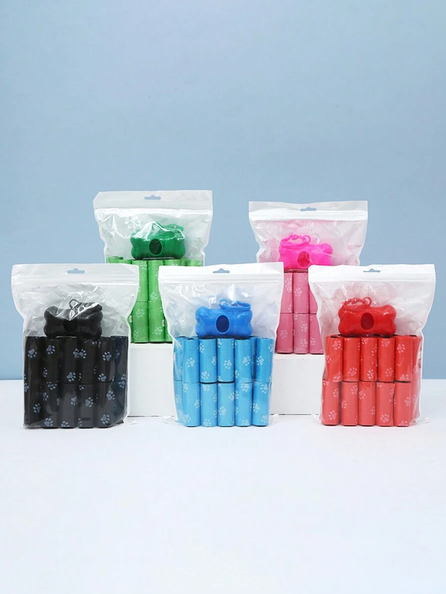 20卷狗狗便便袋和1個骨頭造型分配器，耐用防漏寵物廢物袋，帶斷點設計，輕鬆處理戶外寵物廢物，鋪設尺寸為30*22厘米