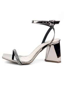 Women Heeled Sandals - Xám - Xem 2