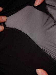 1pc Black Sexy Lingerie With Elastic Mesh And Fully Transparent Sexy Men's Underwear - Black - View 7