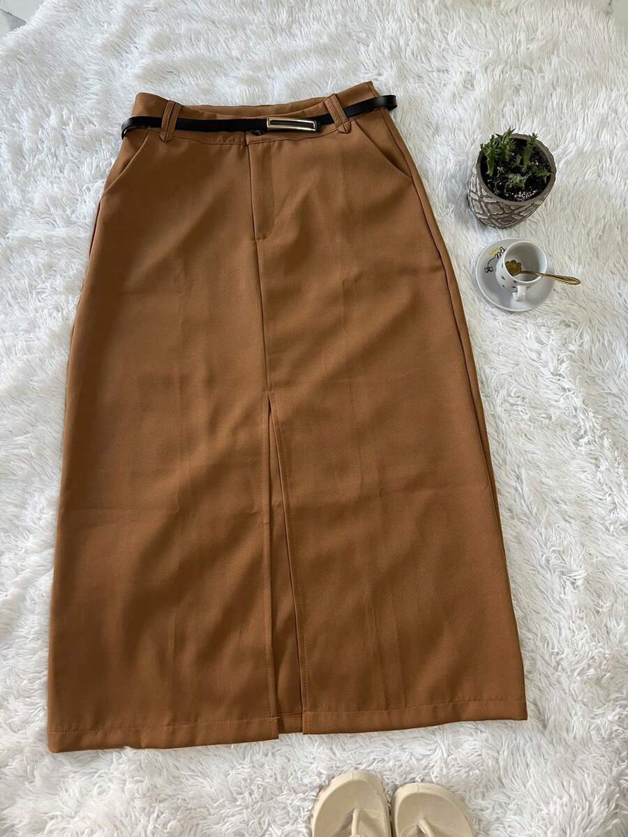 Women Skirts - màu nâu - Xem 1