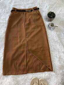 Women Skirts - màu nâu - Xem 4
