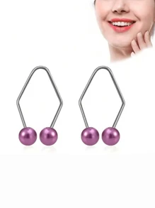 2 件套女性面部轮廓工具，双下巴缩小器，微笑训练器，面部穿孔饰品，美容，护肤产品，水疗，自我护理，护肤工具，面部护理，美容师用品，按摩，面部按摩工具，面部滚轮 - 彩色 - 查看 8
