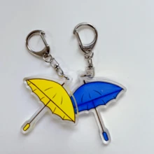 2 Pieces Blue And Yellow Umbrella Keychain Kdrama Lovely Runner Couple Key Ring - Multicolor - View 4