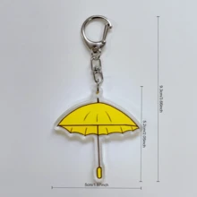 2 Pieces Blue And Yellow Umbrella Keychain Kdrama Lovely Runner Couple Key Ring - Multicolor - View 2