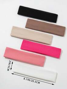 4/6入組糖果色系綁髮圈，彈性實色運動頭帶，適用於健身瑜伽吸汗頭帶頭髮配件，隨機顏色 - 彩色 - 查看 5