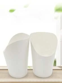 20件/10件/40件/50件蛋挞杯，厚牛皮纸锥形杯，薯条杯，烘焙包装盒，冰淇淋杯，圆形甜点包装盒 - 白色 - 查看 8